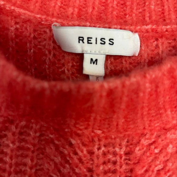 REISS Emma Waffle Knit Coral Jumper Sweater (Medium) - Picture 8 of 10